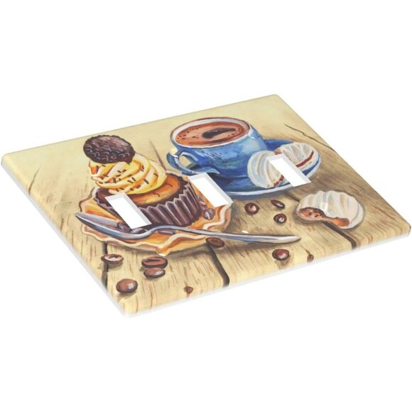 Coffee cafe barista Light Switch Cover Plates 3 Gang Mug cup mug espresso - Picture 3 of 7